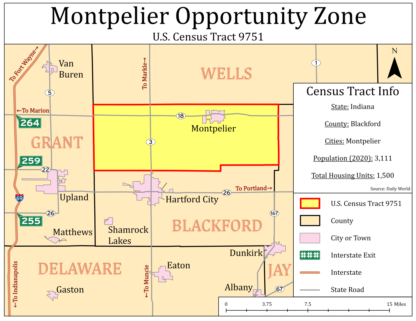 Montpelier Opportunity Zone Map 2021